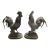 Pair of Mid-20th Century Vintage Cast Iron Rooster Garden Statues For Sale