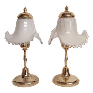 Crystal Table Lamps. Italy, 1970s, Set of 2 For Sale