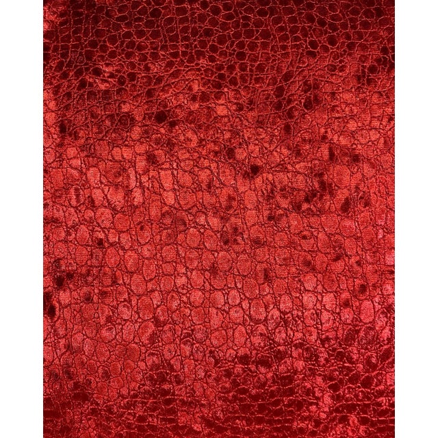 White Festive 20” Square Santa Themed Christmas Pillow With Red Velour-Like Back - Made in U K For Sale - Image 8 of 10