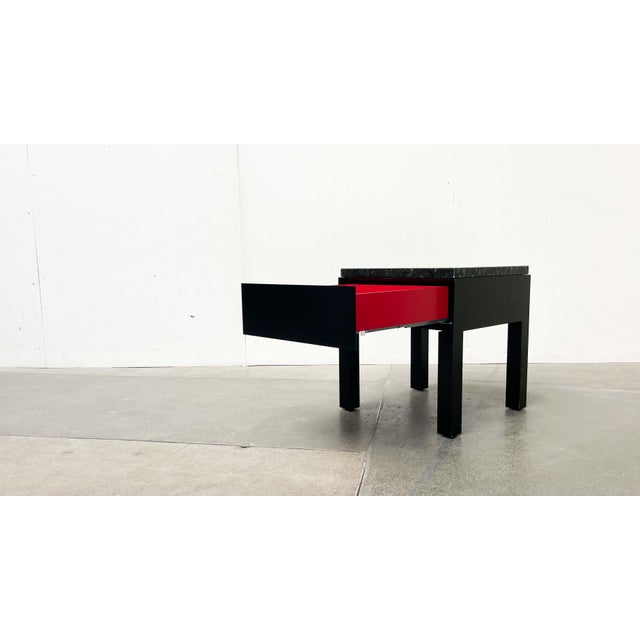 Vintage German Table with Drawer and Granite Tabletop from Interlübke, 1980s For Sale - Image 16 of 18