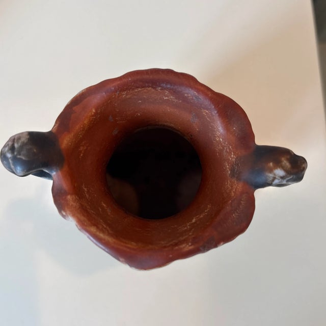 Burnt Umber 1920s Weller Warwick Small Vase For Sale - Image 8 of 10