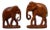 Large Carved Teak Elephant Statue Together with a Smaller Elephant, 1950s, Set of 2 For Sale