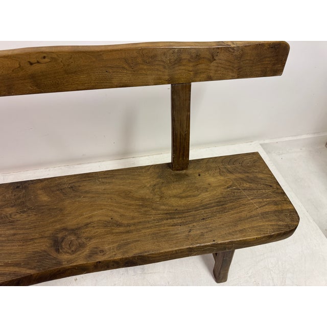 Mid-Century Sculptural Elm Bench attributed to Olavi Hanninen, 1960s For Sale - Image 15 of 18
