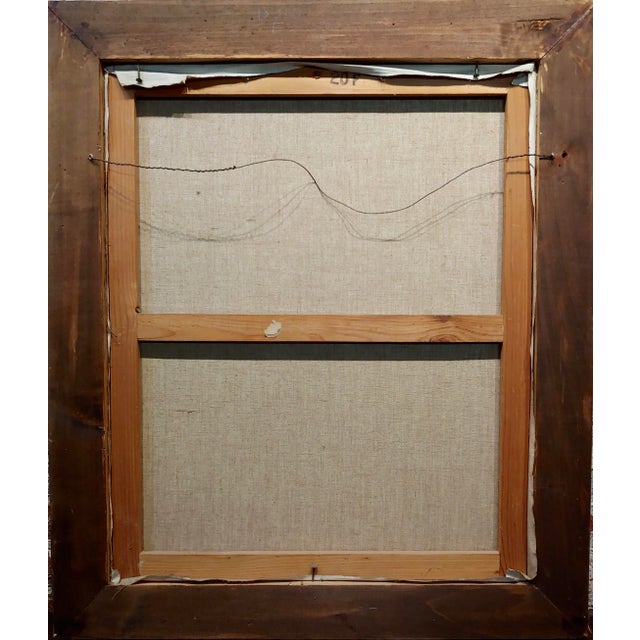 French Mother With Her Two Kids Oil Painting by Pierre Le Faguays For Sale - Image 10 of 11