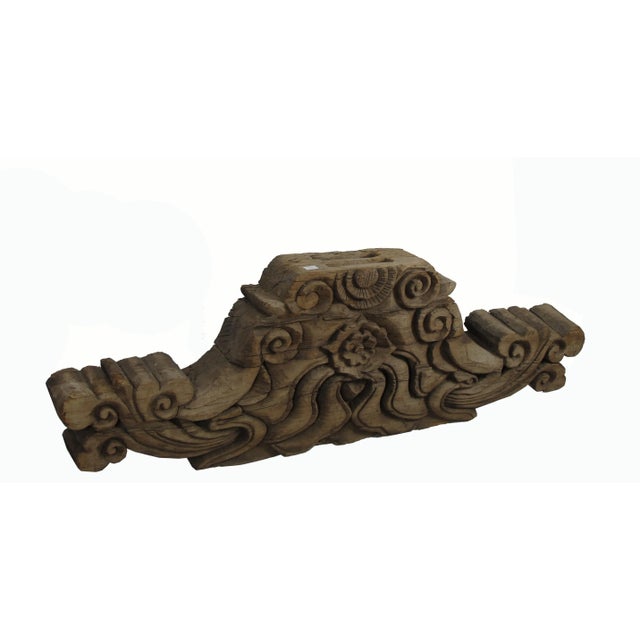 Antique Chinese Hand Carved Wood Architectural Ornament For Sale - Image 4 of 13