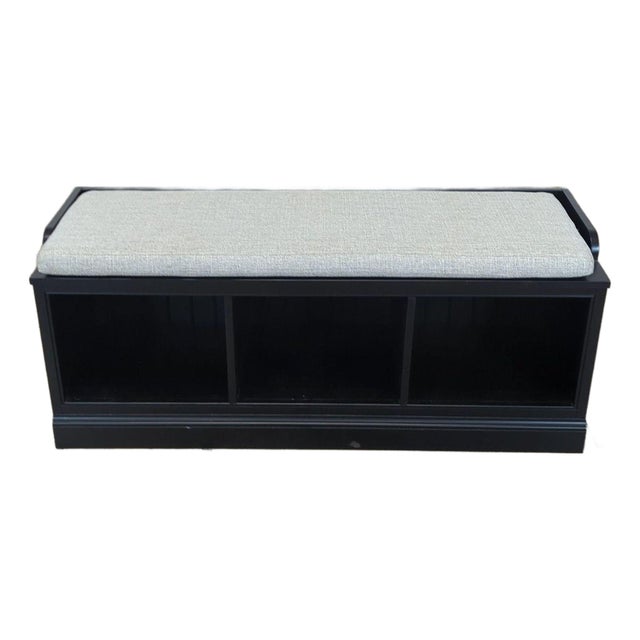 Pottery Barn Aubrey Entryway Bench With Cushion For Sale