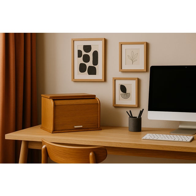 Vintage Oak Filing Cabinet, 1960 For Sale - Image 10 of 11