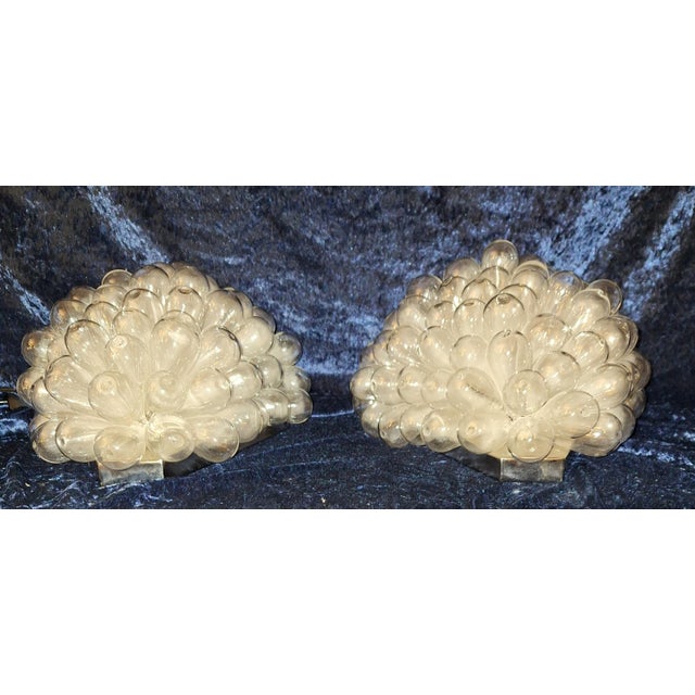 Vintage Wall Lamps with Metal Frame and Clear Glass Drops, 1980s, Set of 2 For Sale - Image 6 of 8