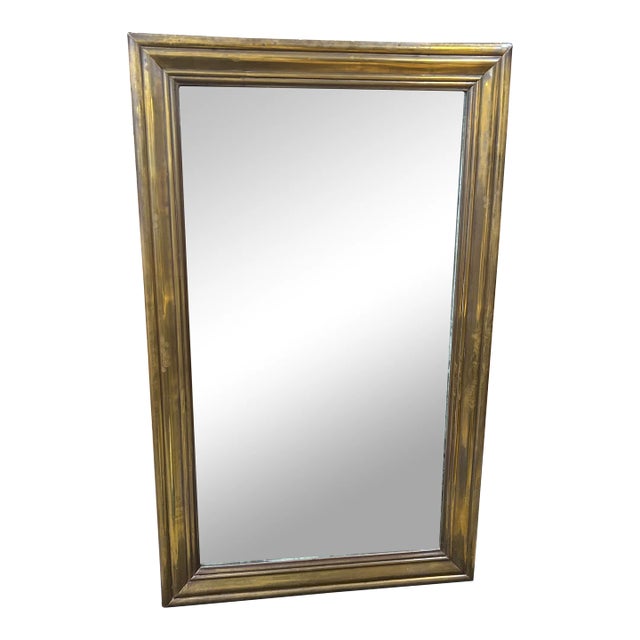 19th Century French Louis XVI Style Brass Mirror For Sale