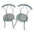 Green Metal Outdoor Mid Century Mesh Chairs - Set of 2 For Sale