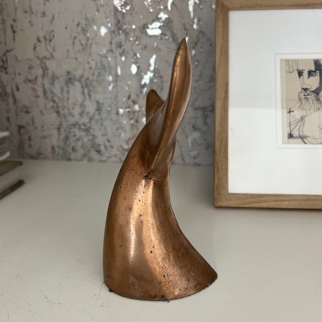 Mid Century Modernist Bronze Whale Tail Sculpture For Sale In New York - Image 6 of 8