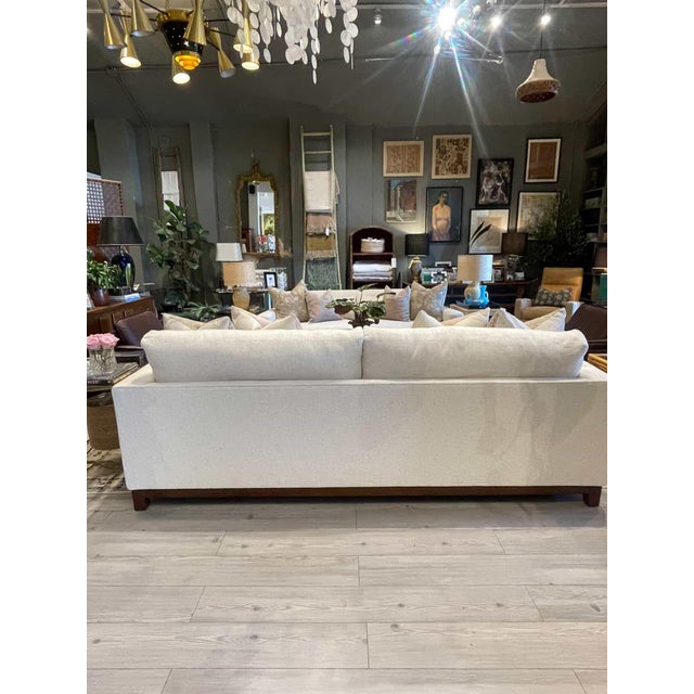 Contemporary Two Cushion Sofa With Oak Base For Sale - Image 3 of 12