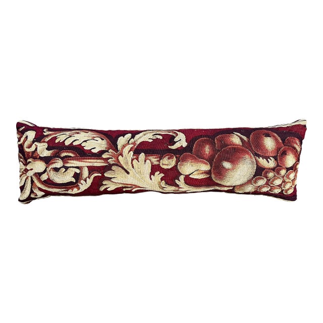 18th Century Tapestry Pillow With Fruits and Arabesques For Sale
