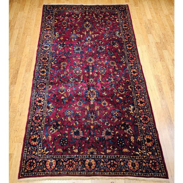 "Beautiful and colorful Persian ""Manchester"" Kashan gallery-size Rug circa the early 1900s. This stunning Kashan...