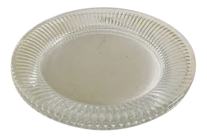 1990s Heavy Clear Glass Serving Plates - a Pair