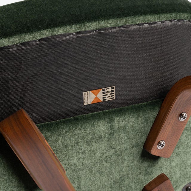 Early Knoll Saarinen Executive Arm Chairs in Rogers & Goffigon Silk Mohair in Moss Green, Pair For Sale - Image 13 of 13