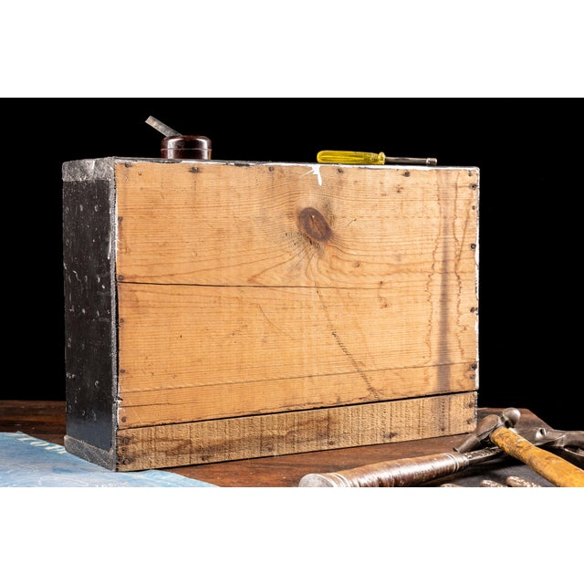 1940s Vintage Folk Art Parts Cabinet For Sale - Image 5 of 5