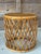 Vintage Boho Organic Modern Drum Form Rattan Side Table With Woven Top For Sale - Image 11 of 11