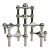 C.1960's MCM Germany Fritz Nagel & Ceaser Stoffi Chrome Plated Modular Stacking Candle Holders - 6 Pieces For Sale