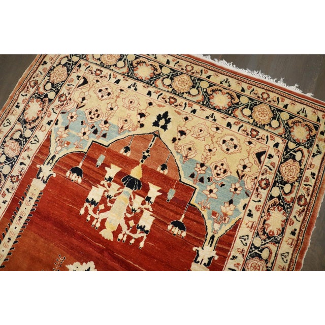 Mid 19th Century Hadji Jali Persian Tabriz Prayer Scroll Rug no. 10955 For Sale - Image 4 of 5