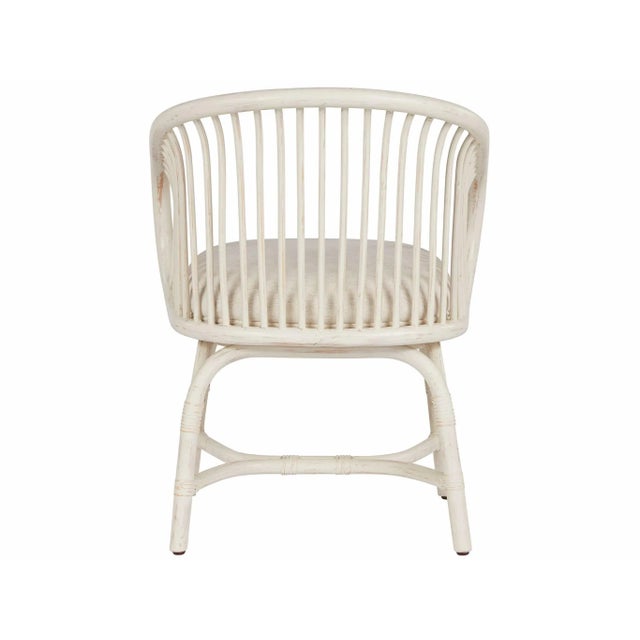 Transitional Transitional Shoreline Rattan Dining Chair, White For Sale - Image 3 of 5