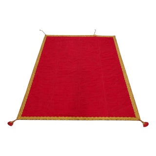 Antique Silk Bedspread with Gold Thread, 1800s For Sale