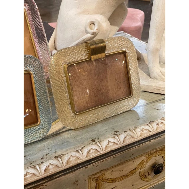 Early 21st Century Gold Murano Glass Picture Frame For Sale - Image 5 of 7