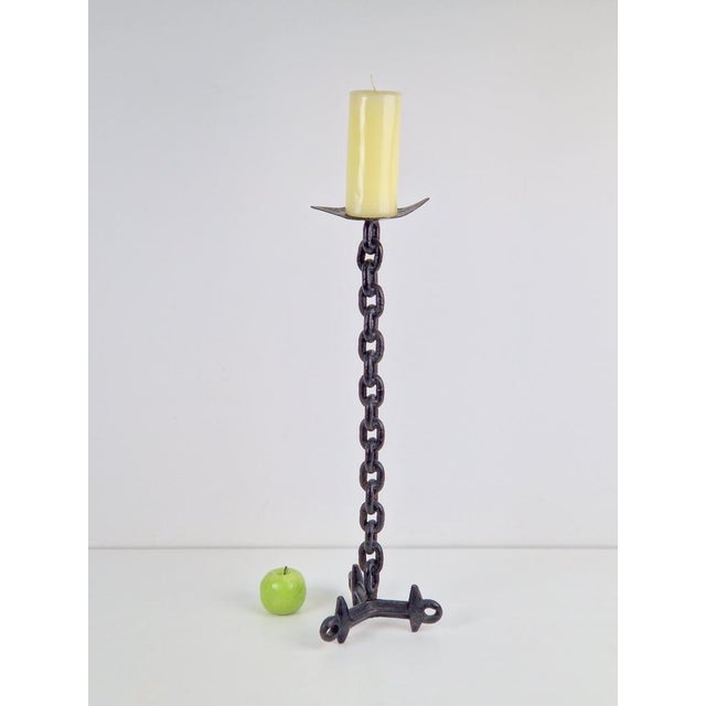 Franz West Brutalist Chain Floor Candleholder from Franz West, France, 1960s For Sale - Image 4 of 7