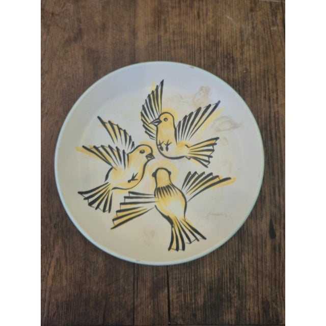 Large Platter with Bird Decor by André Baud for Vallauris, France, 1950 For Sale - Image 3 of 11