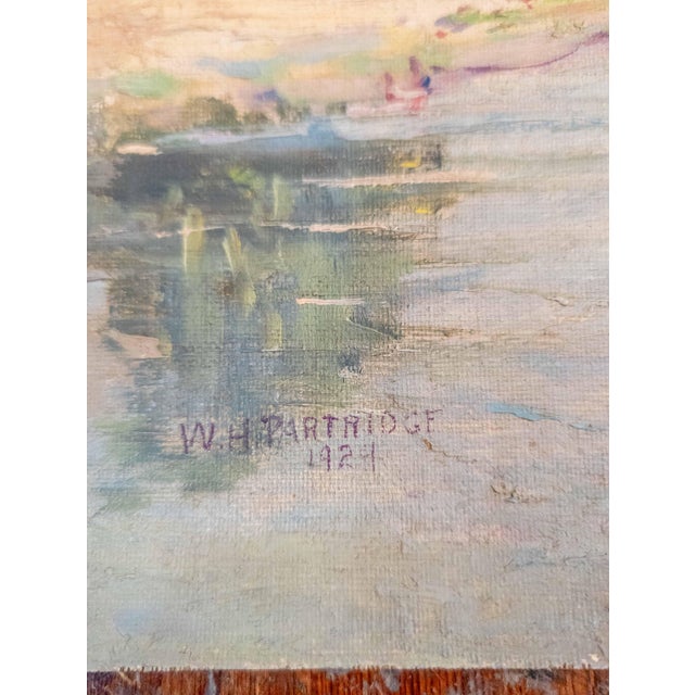 20th Century American Impressionist Shoreline Landscape Painting by w.h. Partridge For Sale - Image 10 of 11