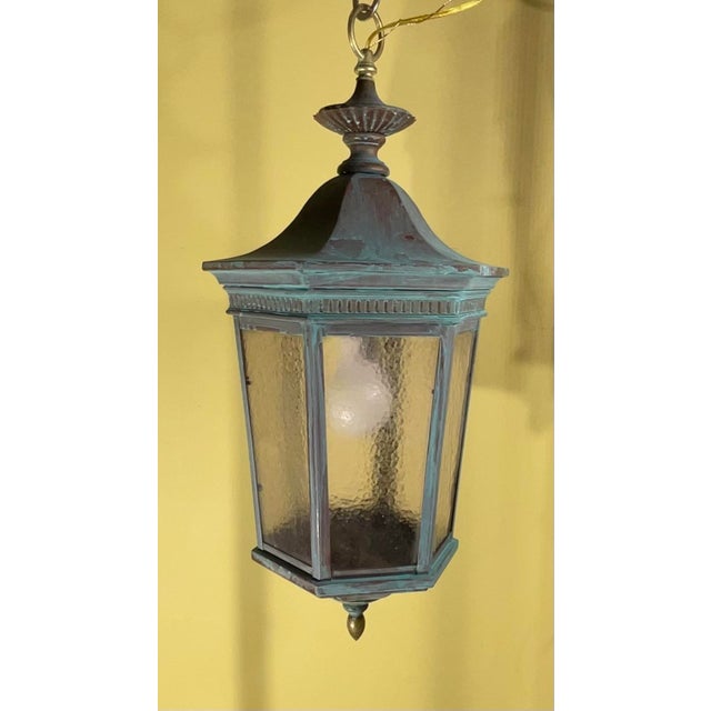 Exquisite Antique Copper Hanging Lantern - Unique Hand-Converted Masterpiece For Sale - Image 13 of 18