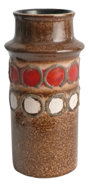 Mid-Century Modern Brown Ceramic Vase by Veb Haldensleben, East Germany, 1960s