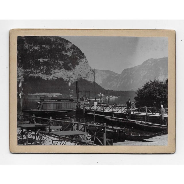 Antique photo of a German or Swiss Lake in the Mountains, probably the Alps. Date inscribed "1899" on the back.