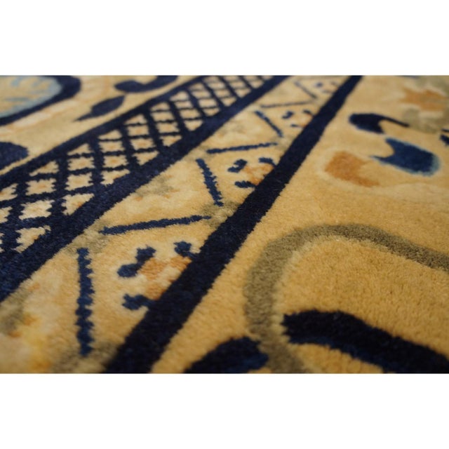 Vintage 1980s Ivory Medallion Chinese Peking Protective Symbol Rug 8'10" X 12' For Sale - Image 10 of 10