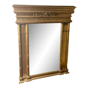 Antique Classical Style Gold Mirror With Bevel Edges