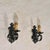 Black Mid-Century Gothic Tole Wall Sconces, 1970s, Set of 2 For Sale - Image 8 of 9