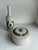 Mid 20th Century Vintage Italian Vanity Set, Fleur De Lis Ceramic Bud Vase and Lidded Trinket Box For Sale - Image 5 of 10