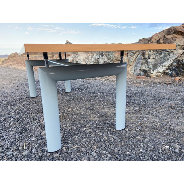 Cassina - Le Corbusier - Dining Table - Lc6 Dining Table Oak and Grey Metal Base For Sale - Image 15 of 18