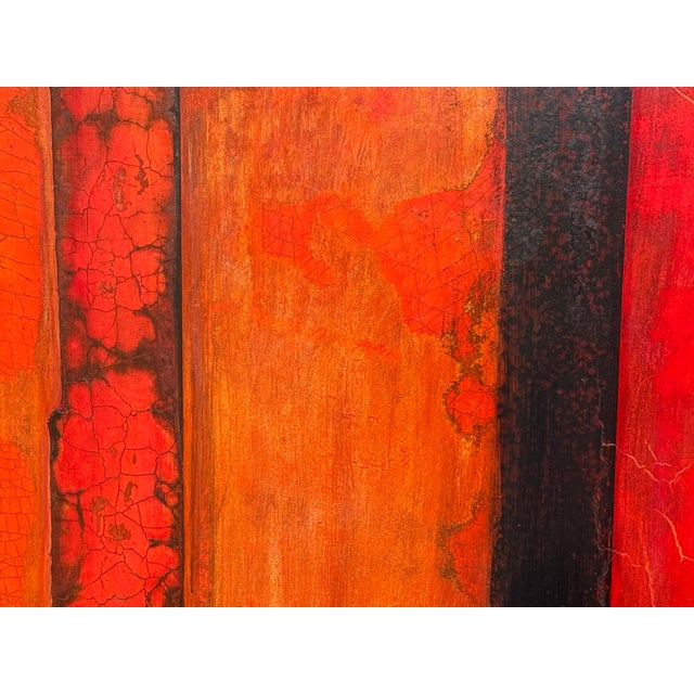 Kathy Haydon "Fire of St. Augustine" Original Mixed Media Abstract Painting For Sale - Image 9 of 12