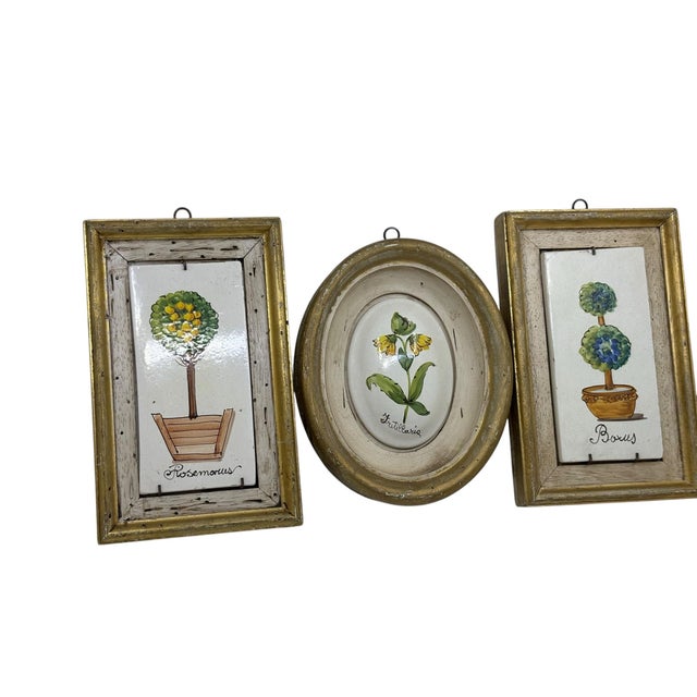 Off-white Vintage French Style Topiary Framed Wall Art - A Set of 3 For Sale - Image 8 of 9