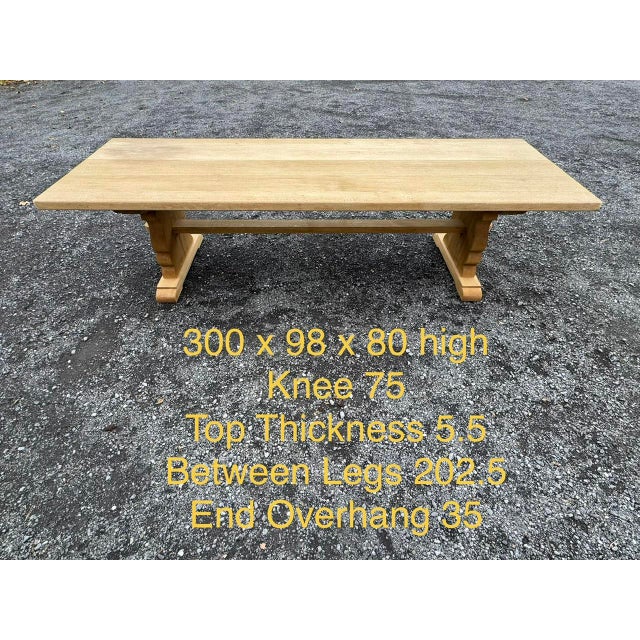 French Oak Farmhouse Dining Table, 1920 For Sale - Image 10 of 13
