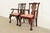 English Kindel Furniture Chippendale Carved Mahogany Dining Arm Chairs, Pair For Sale - Image 3 of 13