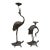 Mid-Century Modern Vintage MCM Cast Iron Crane Heron Candlestick Holders Turtle Base Japan Pair For Sale - Image 3 of 18