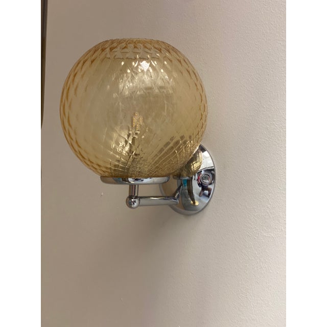 Contemporary "Ballotton" Amber Murano Glass Wall Sconce For Sale - Image 9 of 13