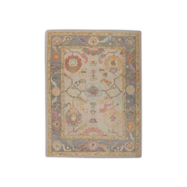 Modern Turkish Oushak Rug 5' x 6'9" For Sale In Houston - Image 6 of 6