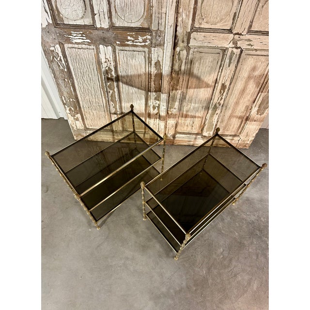 Side Tables attributed to Maison Baguès, 1950, Set of 2 For Sale - Image 9 of 11