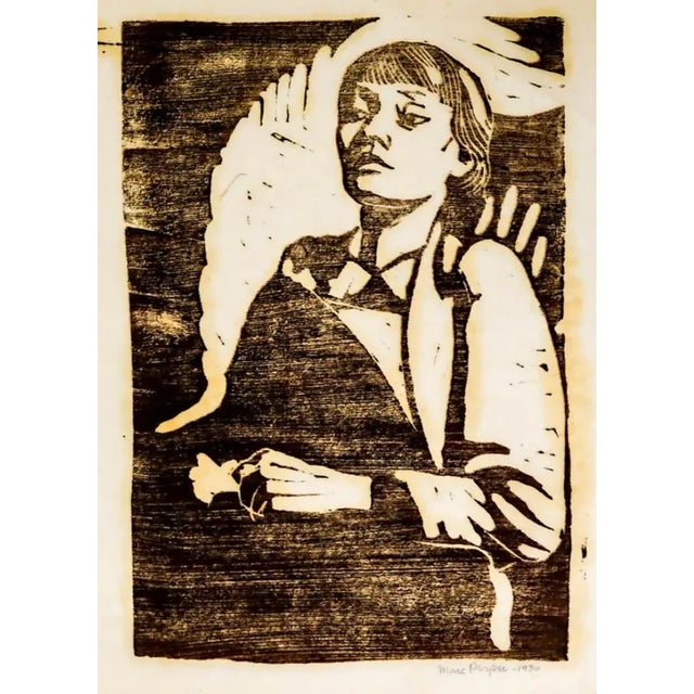 Traditional 1930 Marc Perper Female Figure Woodblock For Sale - Image 3 of 3