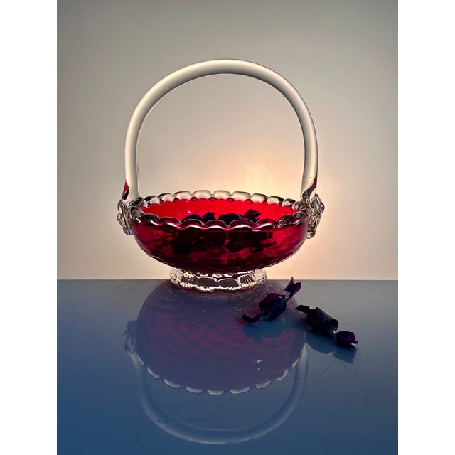 Mid-Century Modern Handmade Candy Dish in Ruby ​​Glass, Italy, 1960s For Sale - Image 3 of 12