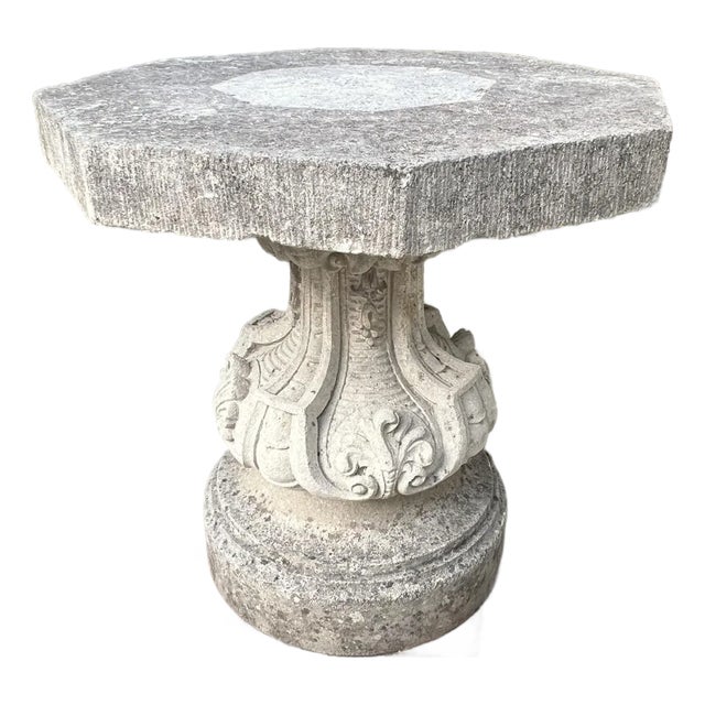 A Small 1900’s Octagonal French Cast Stone Bistro or Occasional Table For Sale
