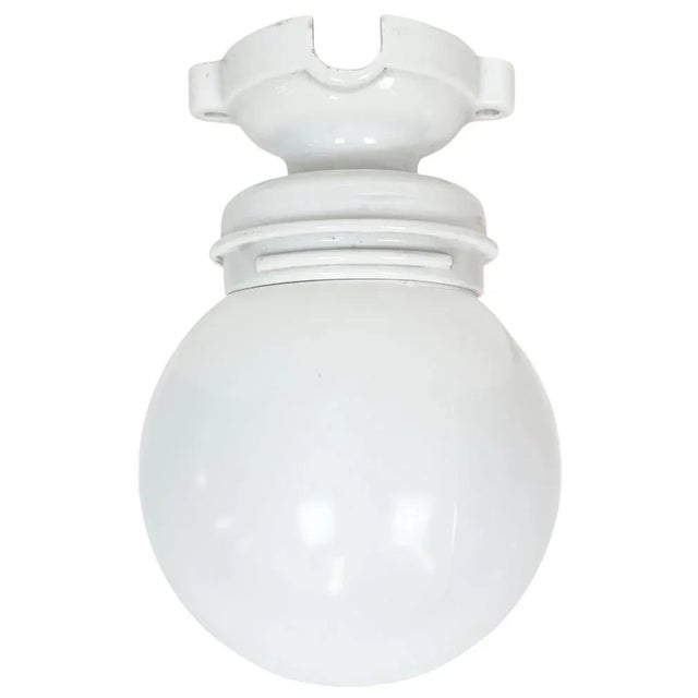 Vintage Porcelain and Milk Glass Ceiling Light, 1960s For Sale - Image 16 of 16